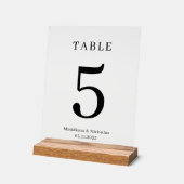シンプル個人エレガント化結婚表の番号 アクリルサイン (傾斜)