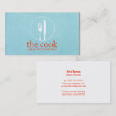 シンプル個人シェフモダンケータリングターコイズ 名刺 (正面/裏面)