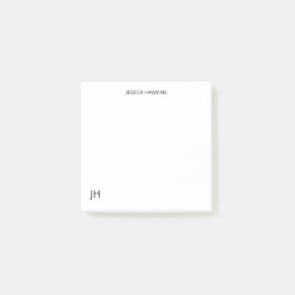 シンプル個人文房具モノグラムホワイト ポストイット