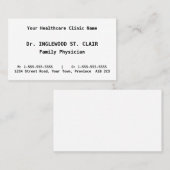 シンプル健康気にプロフェッショナル名刺 名刺 (正面/裏面)