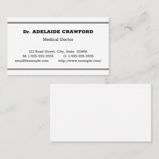 シンプル健康気に専門業証 名刺 (正面/裏面)