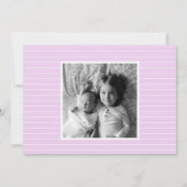 シンプル側の誕生発表パープル薄紫 案内状 (裏面)