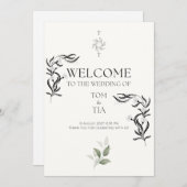 シンプル優雅な結婚式の招待状 招待状 (正面/裏面)