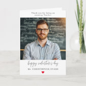 シンプル先生のバレンタインデーの写真カード カード (正面)