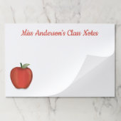 シンプル先生スクールお洒落キュート赤りんご ペーパーパッド (折り畳み)