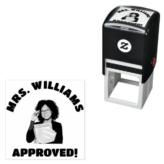 シンプル先生フォトおもしろい顔認定ゴム セルフインキングスタンプ (インサイチュ)