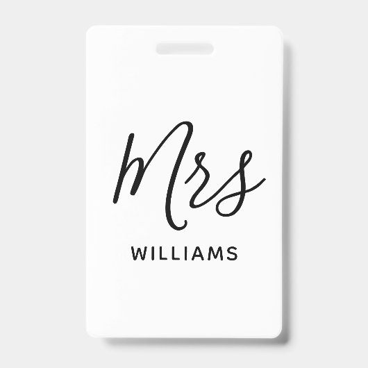 シンプル先生名ラパーソナライズされたンヤードID バッジ (表面)