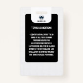 シンプル先生IDカード |ブラックコラージュの学校ID バッジ (裏面)