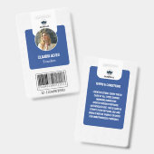 シンプル先生IDカード |ブルーコラージュ学校ID バッジ (正面＆裏面)