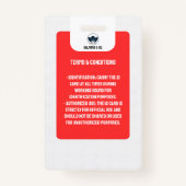 シンプル先生IDカード |赤いコラージュの学校ID バッジ (裏面)