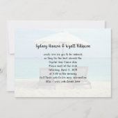 シンプル先結婚式ビーチ椅子招待状 招待状 (正面)