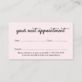 シンプル光エレガントバラ美しいアポイントメントカード 予約カード (正面)