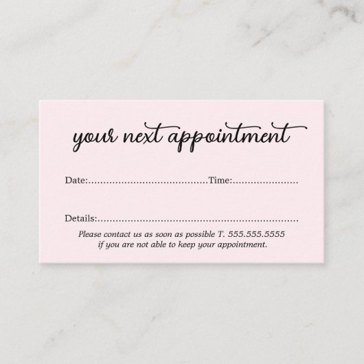 シンプル光エレガントバラ美しいアポイントメントカード 予約カード (正面)