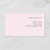 シンプル光エレガントバラ美しいサロン 予約カード (裏面)