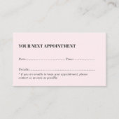 シンプル光エレガントバラ美しいサロン 予約カード (正面)