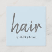 シンプル光エレガントブルーグレー美容師 スクエア名刺 (正面)