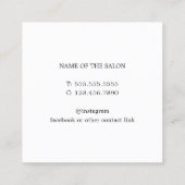 シンプル光エレガントブルーグレー美容師 スクエア名刺 (裏面)