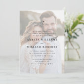 シンプル光エレガント結婚式招待状 招待状 (スタンド正面)