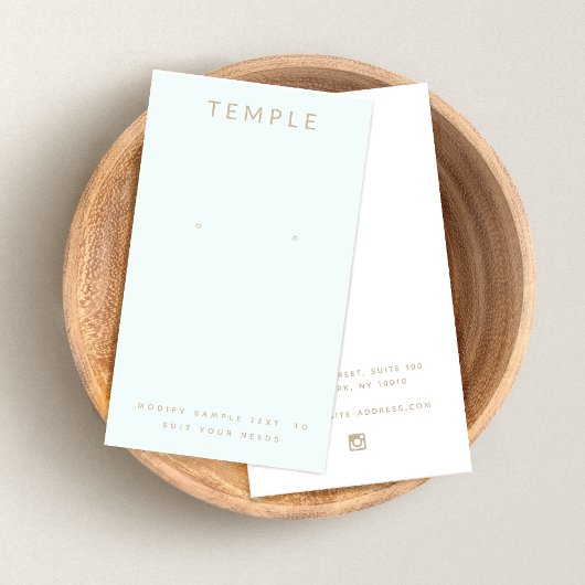 シンプル光エレガント青色イヤリング表示カード