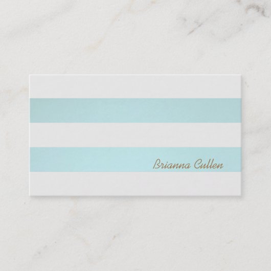 シンプル光ストライプのターコイズブルーグローン 名刺 (正面)