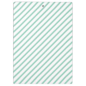 シンプル光モダンティール（緑がかった色）線ストライプ クリップボード (裏面)