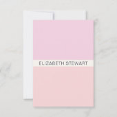 シンプル光モダンピンクとサンゴプロフェッショナル ノートカード (正面)