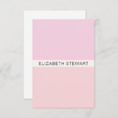 シンプル光モダンピンクとサンゴプロフェッショナル ノートカード (正面/裏面)