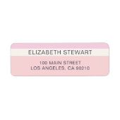 シンプル光モダンピンクとサンゴ差出人住所 ラベル (正面)