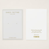 シンプル光モダン灰色イヤリング表示カード (正面&裏面)