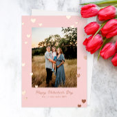 シンプル光沢のあるハート写真バレンタイン 箔シーズンカード