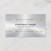 シンプル光沢フェイクのある金属銀金ゴールド 名刺 (正面)