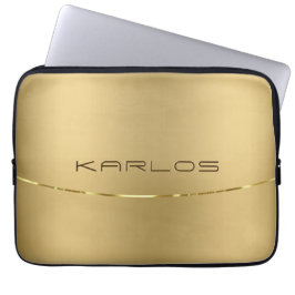 シンプル光沢フェイク金ゴールドデザイン ラップトップスリーブ