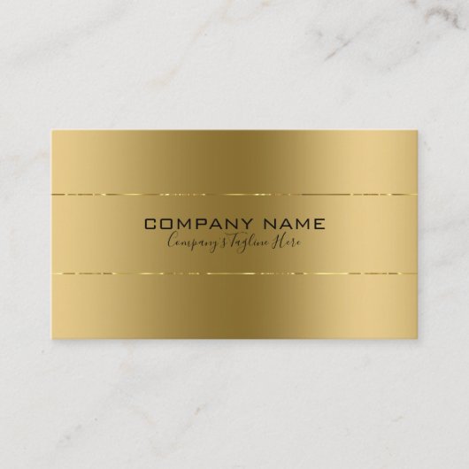 シンプル光沢フェイク金属金ゴールドデザイン 名刺 (正面)