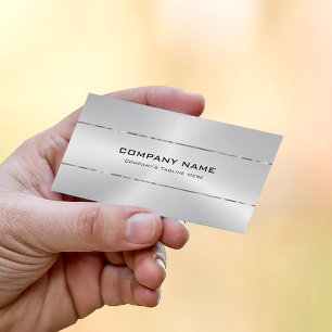 シンプル光沢フェイク金属銀デザイン 名刺