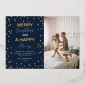 シンプル全メリー金ゴールド 箔シーズンカード (正面)