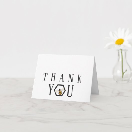 シンプル六角ハチミツサンキューカード カード (小さな植物)