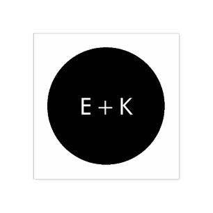 シンプル円モノグラム木印 ラバースタンプ