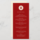 シンプル円二重の幸福中国の結婚の メニュー (正面/裏面)