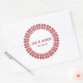 シンプル円二重の幸福中国の結婚の ラウンドシール (封筒)