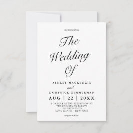 シンプル円手書道結婚式招待状 招待状