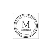 シンプル円縁ど形 |モノグラム差出人住所 ラバースタンプ (インプリント)