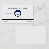 シンプル円顔&クレセント – 円ロゴ 名刺 (正面/裏面)