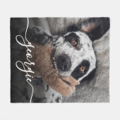 シンプル写エレガント真・脚本エレガント文字カスタム フリースブランケット (正面(横))