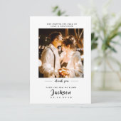 シンプル写エレガント結婚真サンキューカード サンキューカード (スタンド正面)