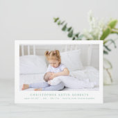 シンプル写ミニマル真モダンベビー誕生 案内状 (スタンド正面)