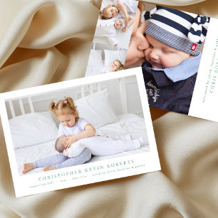シンプル写ミニマル真モダンベビー誕生 案内状