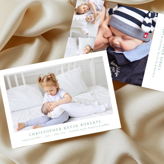 シンプル写ミニマル真モダンベビー誕生 案内状