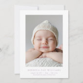 シンプル写ミニマル真モダンベビー誕生 案内状 (正面)
