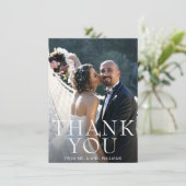 シンプル写モダン結婚真 サンキューカード (スタンド正面)
