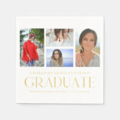 シンプル写数々の画卒業パーティー スタンダードカクテルナプキン (正面)